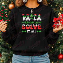 Fa La La La Solve It All Christmas Embroidery Design