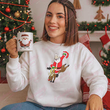 Christmas Santa On Reindeer Embroidery Design