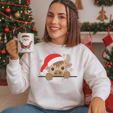 Christmas Highland Cow Embroidery Design