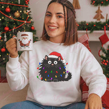 Cute Black Cat Christmas Embroidery Design