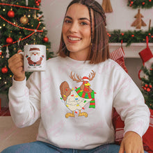 Christmas Chicken With Antlers Embroidery Design