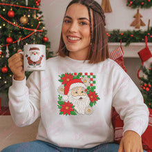 Checkered Christmas Santa Embroidery Design
