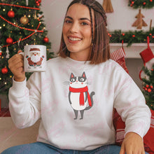 Cat With Christmas Scarf Embroidery File