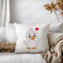 Cute Duck Feel In Love Embroidery Design