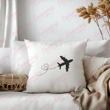 Airplane Love Embroidery Design