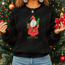Christmas Santa With Tree And Gift Embroidery Design