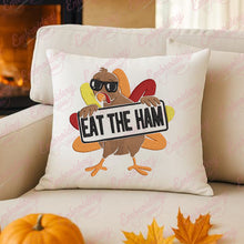 Turkey Eat The Ham Thanksgiving Embroidery Design