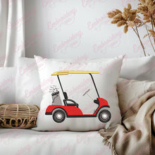 Red Golf Cart Embroidery Design