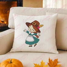 Sweet Pilgrim Girl Thanksgiving Embroidery Design