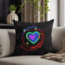 Green Neon Lights Heart Embroidery Design