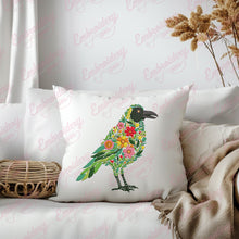 Beautiful Floral Crow Embroidery Design