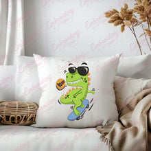 Cute Dinosaur Playing Skateboard Embroidery Design