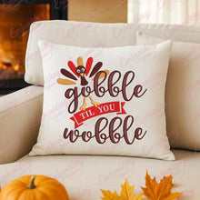 Thanksgiving Gobble Til You Wobble Quote Embroidery Design