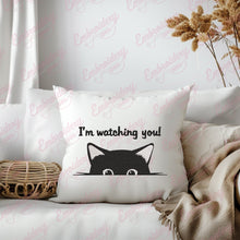 I'm Watching You Funny Cat Embroidery Design