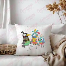 Crazy Colorful Birds Embroidery Design