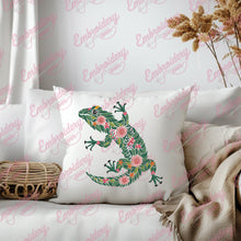 Floral Lizard Embroidery Design