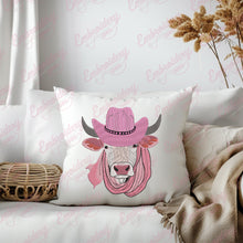 Pink Cow and Cowboy Hat Embroidery Design