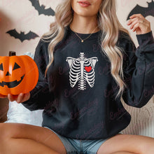 Halloween Skeleton Rib Cage With Heart Embroidery Design