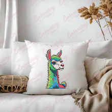 Colorful Llama Embroidery Design