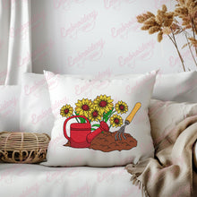 Pot With Sunflowers Gardening Embroidery Design
