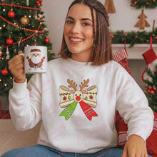 Christmas Reindeer Coquette Bow Embroidery Design
