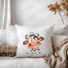 Funny Cartoon Style Cow Embroidery Design