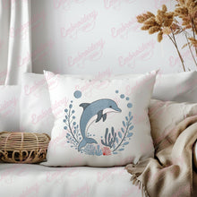 Dolphin With Flowers Embroidery Design