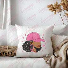 Afro Woman in Hat Embroidery Design