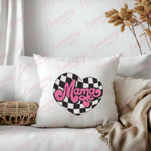 Mama Checkered Heart Embroidery Design