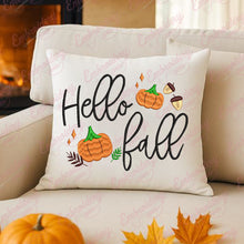 Hello Fall Thanksgiving Pumpkin Embroidery Pattern