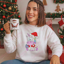 Christmas Unicorn With Santa Hat Embroidery Design