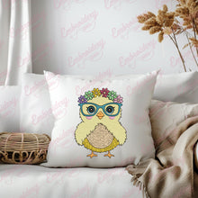 Glasses Chicken With Flowers Machine Embroidery File