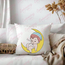 Sleeping Baby On Moon Embroidery Design For Kids
