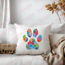 Flower Animal Paw Embroidery Design