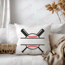 Baseball Split Name Frame Embroidery Design
