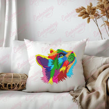 Colorful Cat Head Embroidery Design