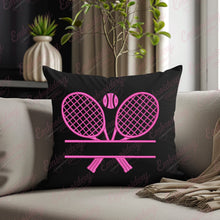 Crossed Tennis Rackets With Ball Embroidery Design