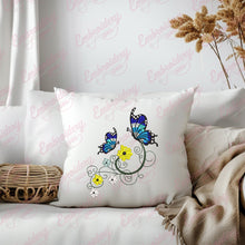 Butterfly With Flowers Embroidery Design