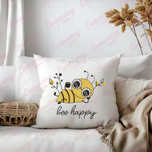 Bee Happy Funny Bee Embroidery Design