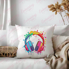 Colorful Headphones Embroidery Design