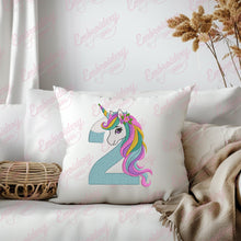 Unicorn Number 2nd Birthday Embroidery Design