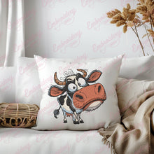 Funny Cartoon Cow Animal Embroidery Design