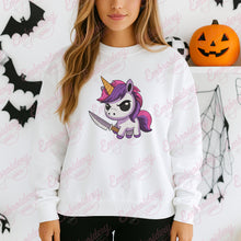 Angry Critters Halloween Unicorn With Blade Embroidery Design