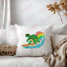Turtle with Surfboard Embroidery Design