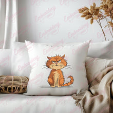Grumpy Orange Cat Embroidery Design