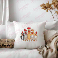 Funny Roosters Embroidery Design