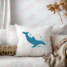 Dolphin With Bubbles Embroidery Design