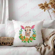 Floral Goat Embroidery Design