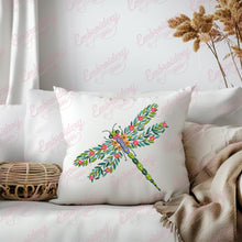 Beautiful Floral Dragonfly Embroidery Design
