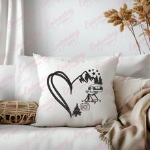 Heart Camping Embroidery Design